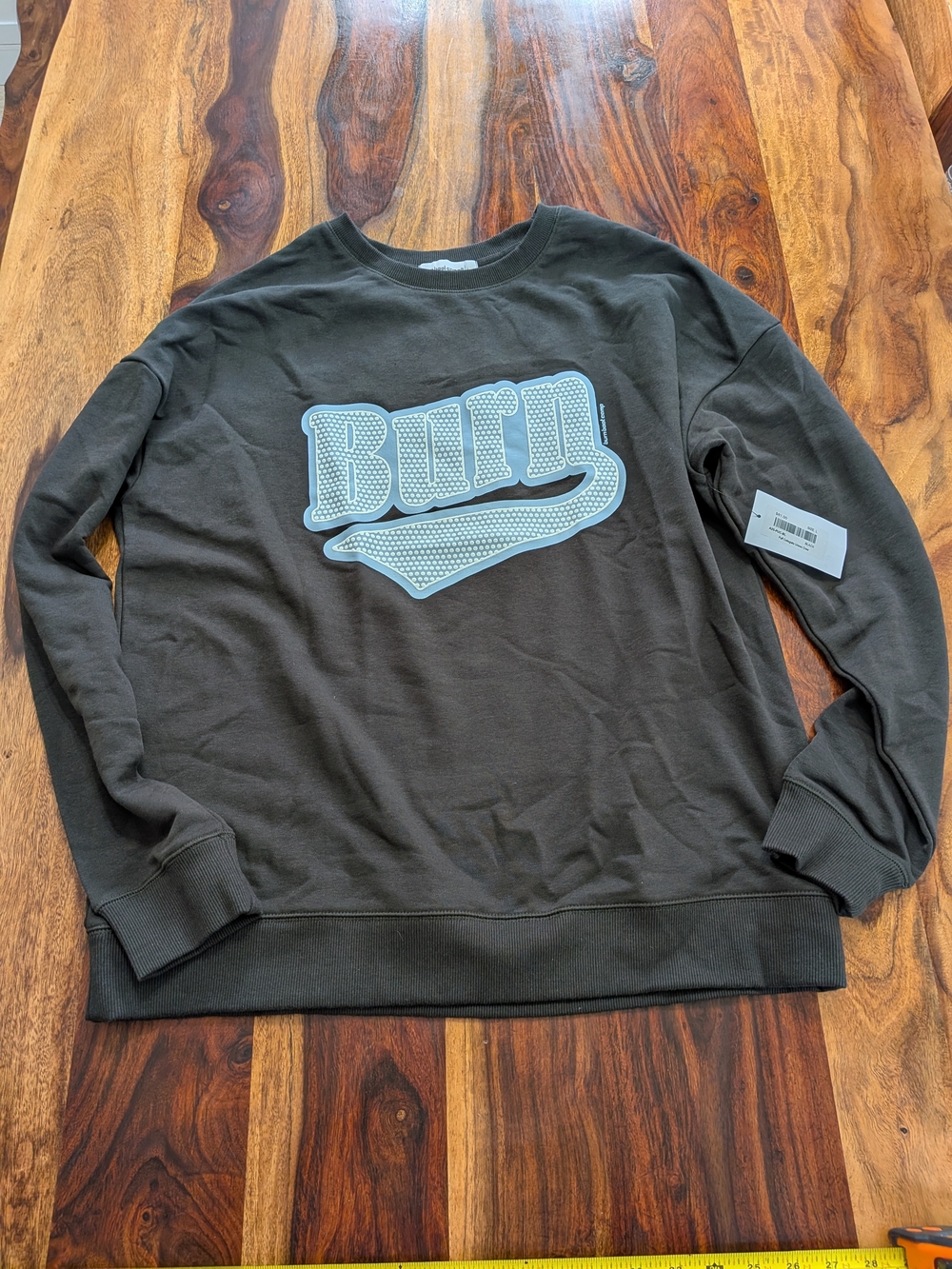 Burn Crewneck Sweatshirt - Dark Olive with Logo